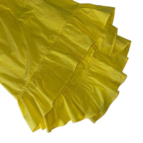 Joie Clorinda Tie Front Cut Out High Low Yellow Midi Dress Size 4 - Picture 7 of 13